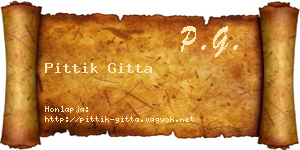 Pittik Gitta névjegykártya